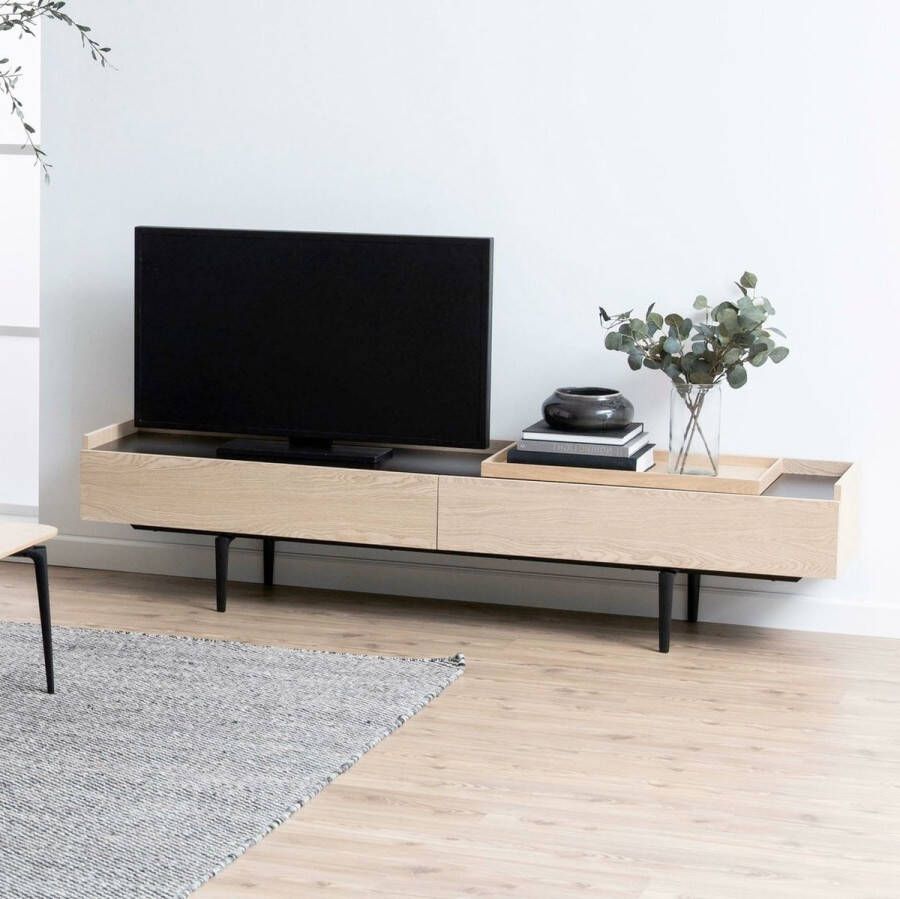 Sohome TV-meubel Kawanda 200cm Eiken Whitewash Zwart