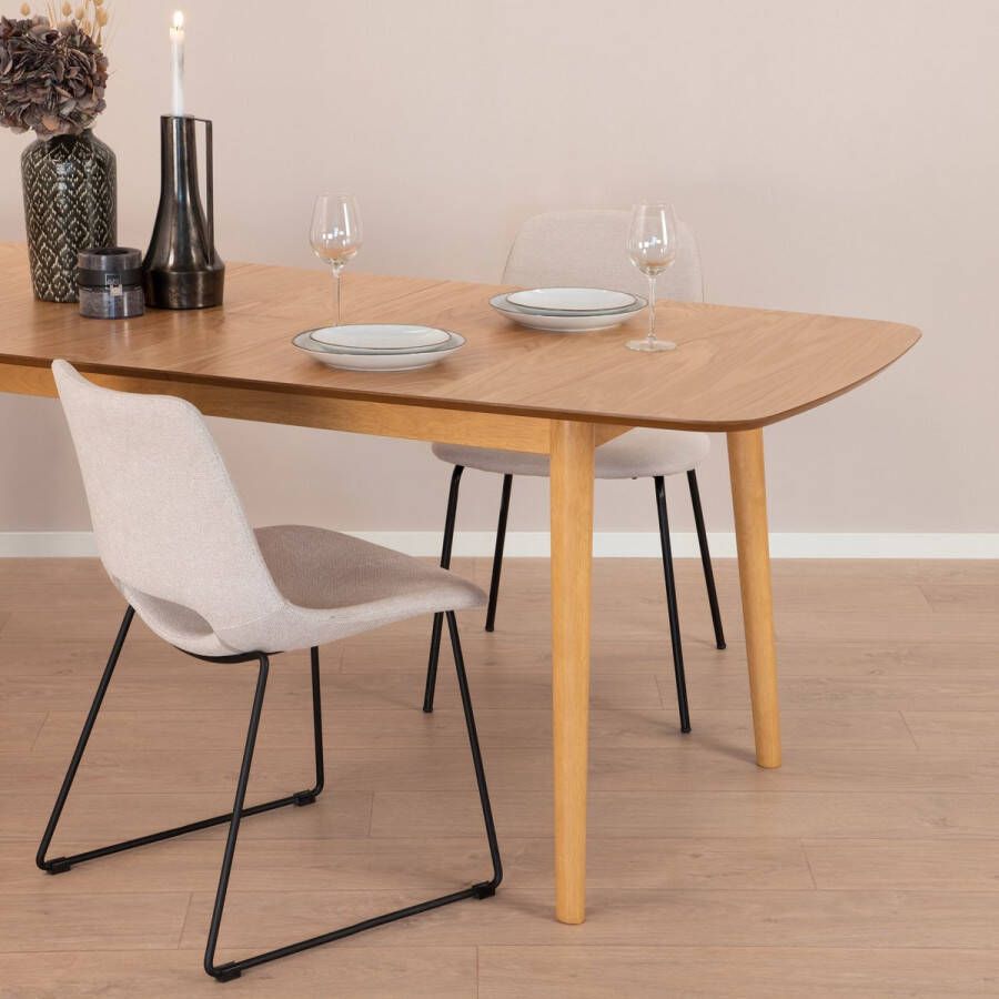 Sohome Uitschuifbare Eettafel 'Demetruis' Eiken 180-219 x 90cm