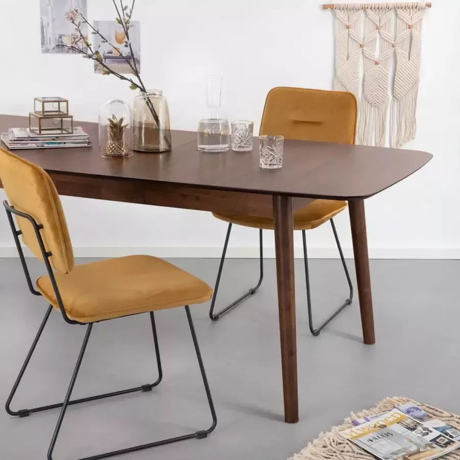 Sohome Uitschuifbare Eettafel 'Demetruis' walnoot 180-220 x 90cm