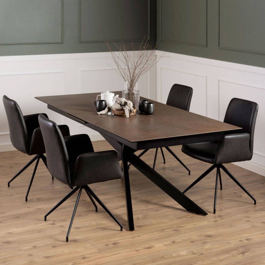 Sohome Uitschuifbare Eettafel Dominique Keramiek 200-240 x 100cm Bruin