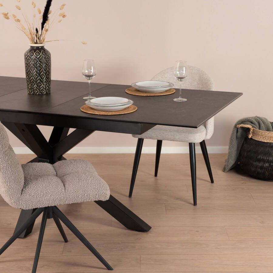 Sohome Uitschuifbare Eettafel Samona Keramiek 200-240 x 100cm zwart