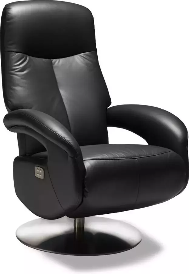 Hioshop Ball stoel luxe verstelbare relaxfauteuil met motor echt leder zwart. - Foto 1