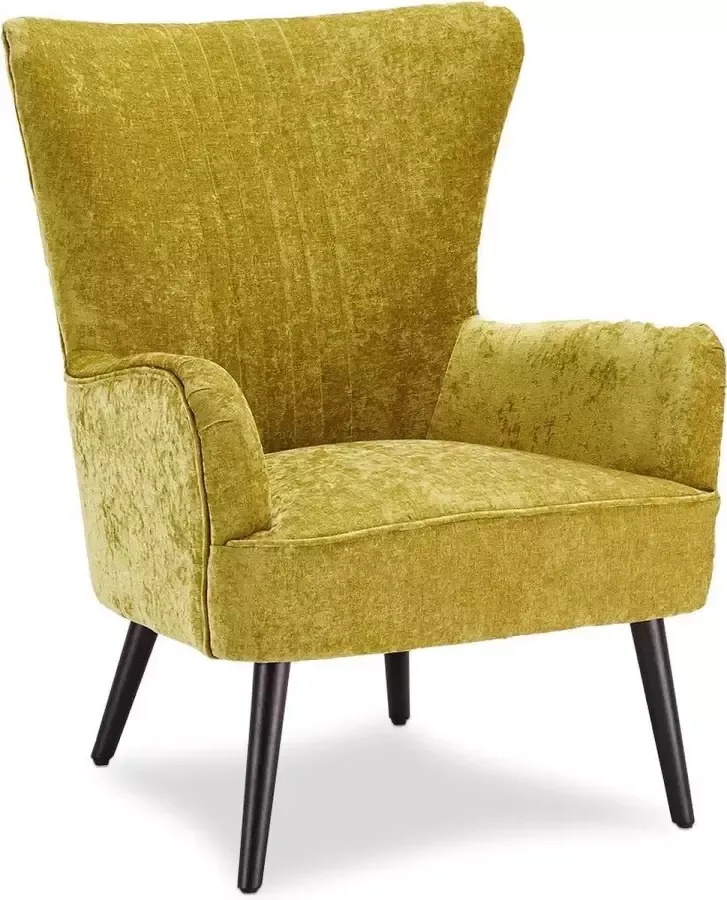 Hioshop Bianca Fauteuil Groen Houten Poten Zwart. - Foto 1