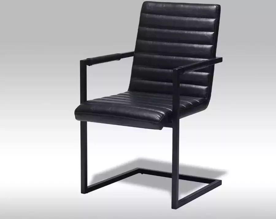 Hioshop 2 x Faline eetkamerstoel in donkerbruin PU kunstleer. - Foto 2