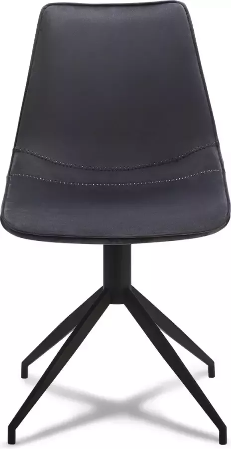 Hioshop 2 X Isabel Eetkamerstoel Fluwelen Draaistoel Grijs. - Foto 2