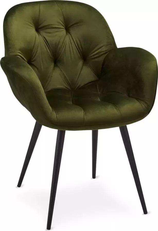 Hioshop 2 x Salina eetkamerstoel groen.