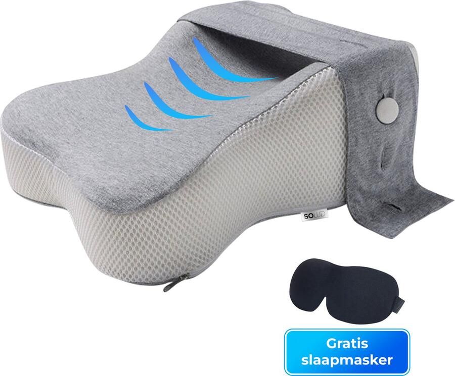 SOLUD Kniekussen + Slaapmasker Kniekussen Verlengd Kniekussen voor in bed Beenkussen Kniekussens kniekussen orthopedisch knie kussen kniekussen voor in bed zijslapers Zijslaapkussen Kniekussen voor Zijslapers + Slaapmasker - Foto 2