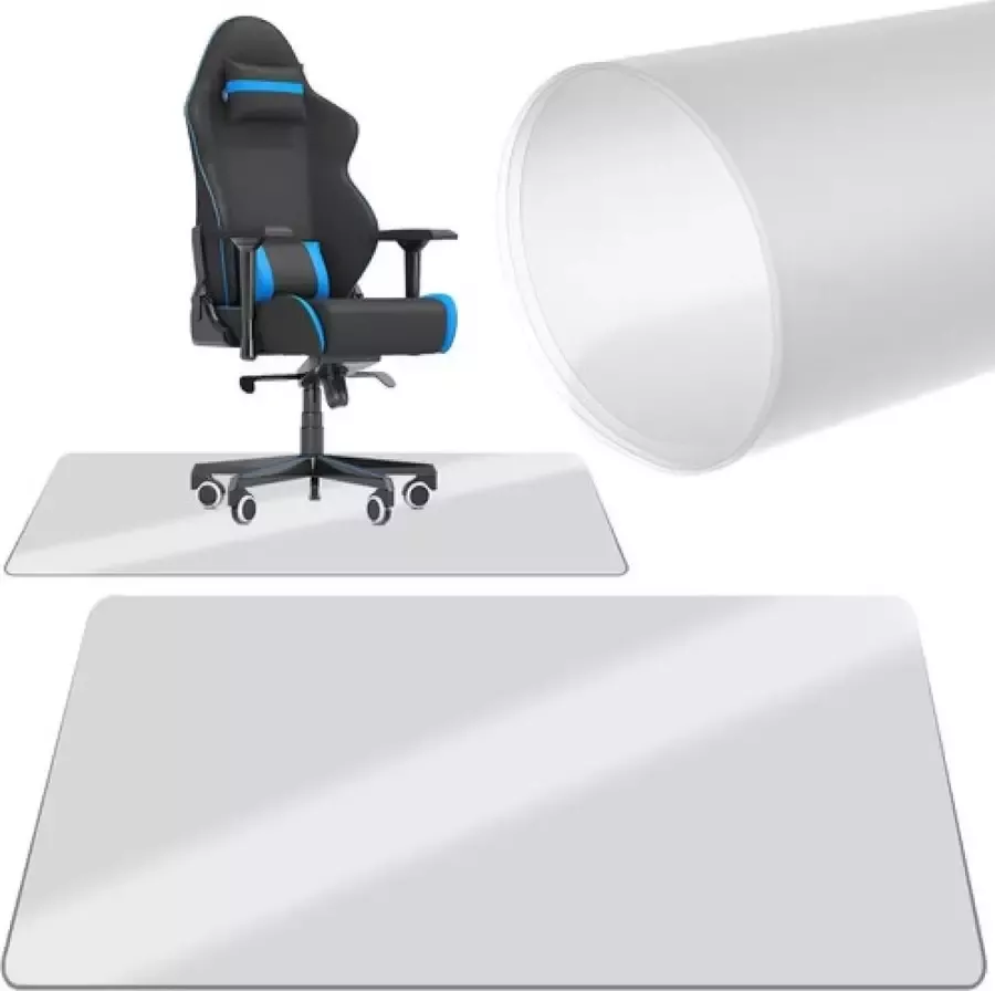 Soluzzion Vloerbeschermer Bureaustoelmat PVC Voor Harde Vloeren 90x130cm Transparant