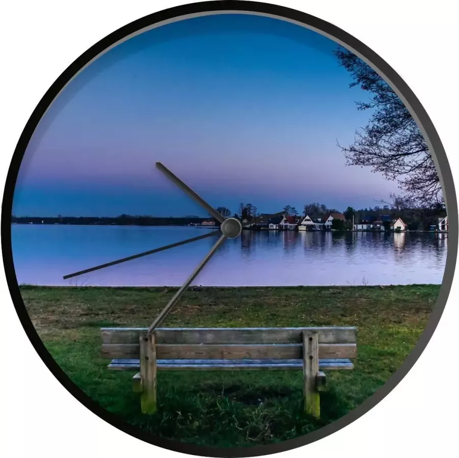 SoManyClocks Klok Ø 30 cm Nederland Meer Bank Zwart Wandklok