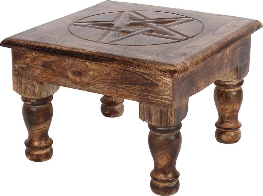 Something Different Altaar tafel Pentagram Mangohout Bruin H21 5cm x B30 5cm x D30 5