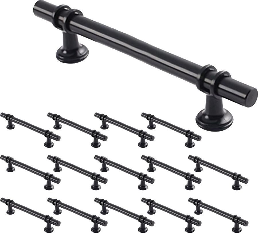 Somstyle Kast Handgreep Set 15 Stuks 183 x 34 x 12 MM Deurknoppen voor Kasten Meubelknop Kastknoppen Zwart