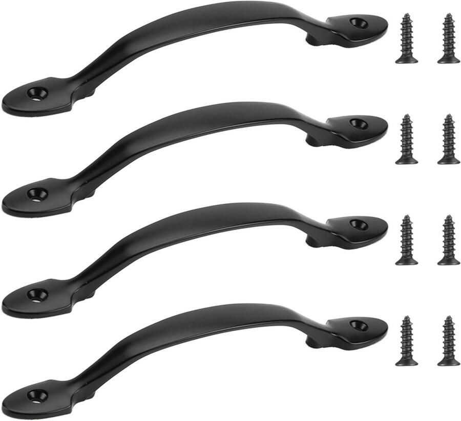 Somstyle Kastdeurgrepen Set 4 Stuks 192 x 18 x 25 MM Deurknoppen voor Kasten Kastknoppen Handgreep Zwart