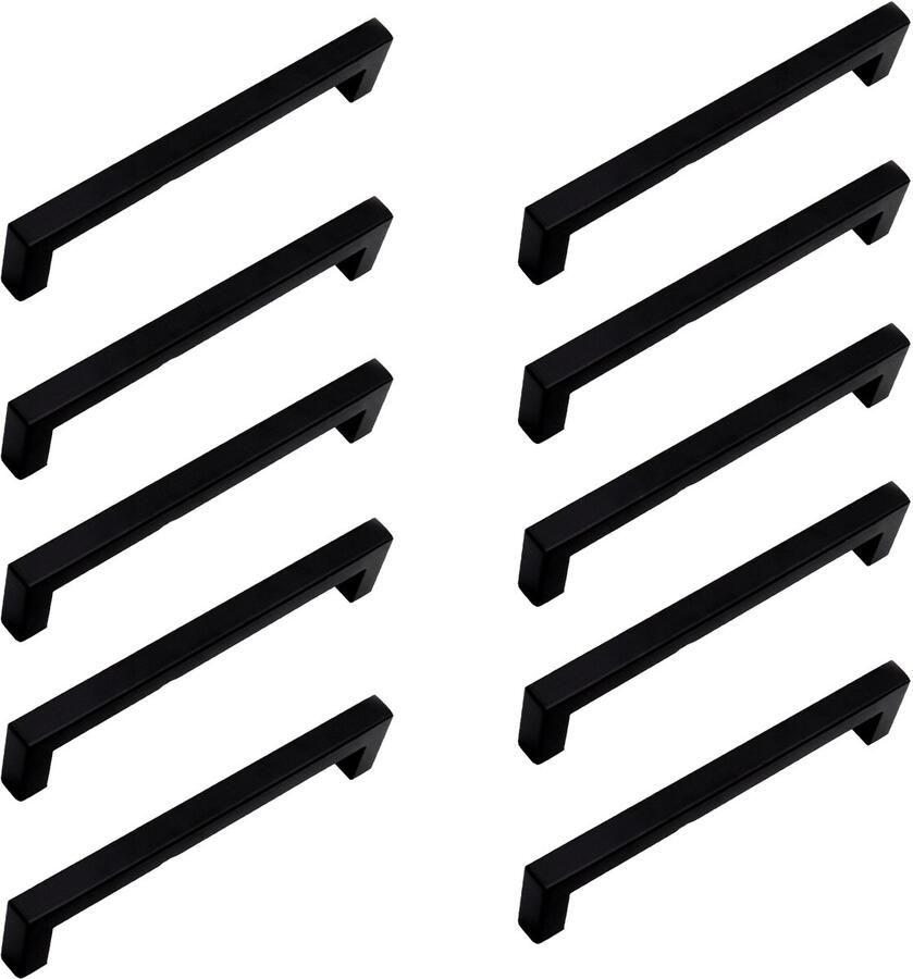 Somstyle Kast Handgreep Set 10 Stuks 143 x 35 x 17 MM Deurknoppen voor Kasten Meubelknop Kastknoppen Zwart - Foto 2