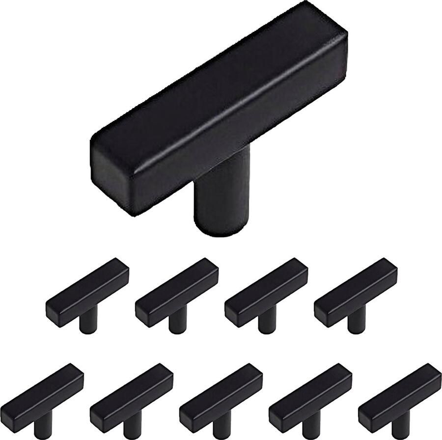 Somstyle Kastknoppen Set 10 Stuks 50 x 12 x 35 MM Deurknoppen voor Kasten Meubelknop Handgreep Zwart