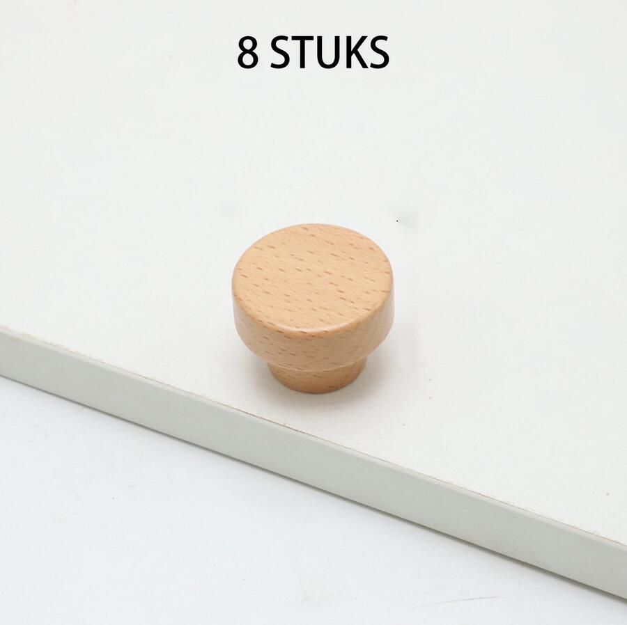 Somstyle Kastknoppen Set 8 Stuks Ø 30 MM Deurknoppen voor Kasten Houten Meubelknop Handgreep Lichtbruin - Foto 2
