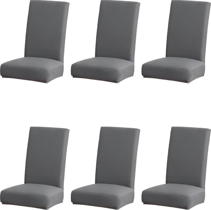 Somstyle Stoelhoezen Set 6 Stuks Eetkamer Stoelhoes Stretch Stoel Cover Grijs