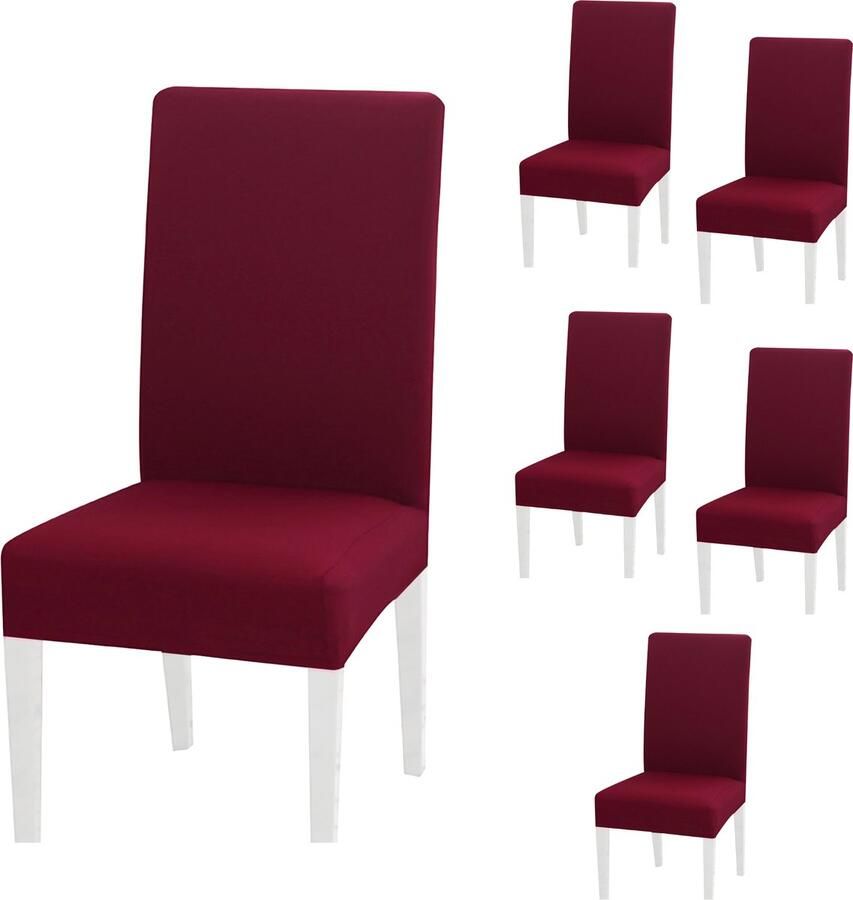 Somstyle Stoelhoezen Set 6 Stuks Eetkamer Stoelhoes Stretch Stoel Cover Rood