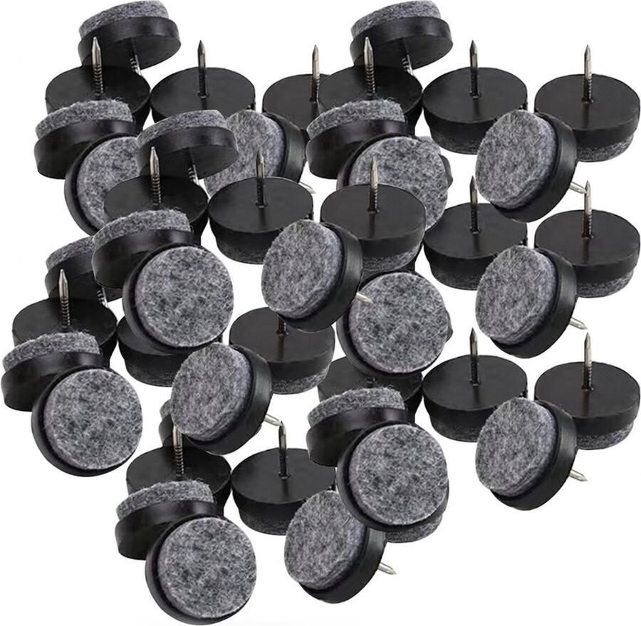 Somstyle Viltglijders Met Schroef 20 mm 50 Stuks Bescherming Meubels Anti-kras Vloerbeschermer Zwart