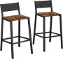 ZAZA Home Vasagle Barkruk 2-delige set barstoelen keukenstoelen voor keuken woonkamer eetkamer industrieel design grijpzwart LBC065B02 - Thumbnail 2