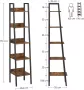 Songmics VASAGLE boekenkast ladder plank met 5 planken open vloer plank smal voor woonkamer slaapkamer keuken kantoor metalen frame industrieel ontwerp vintage bruin-zwart LLS109B01 - Thumbnail 3