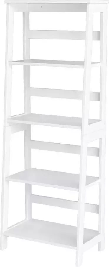 Songmics boekenkast staande kast ladderkast trapvormige plank met 4 verdiepingen badkamerrek multifunctioneel rek voor woonkamer balkon wit LLS90WT
