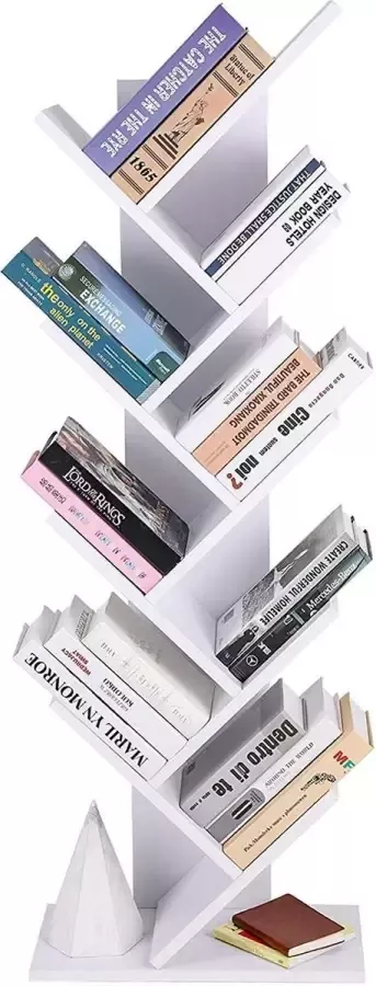 Songmics Boomvormige Boekenkast 8-laags Wit