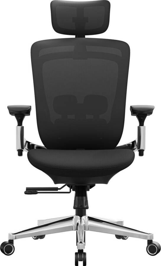 Songmics Bureaustoel ergonomisch verstelbaar kantelbare rugleuning naar voren of achter verstelbare zitting tot 150 kg belastbaar inktzwart