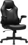 Songmics Bureaustoel ergonomische kantoorstoel bureaustoel in hoogte verstelbaar belastbaar tot 150 kg PU-leder thuiskantoor kantoor zwart OBG064B01 - Thumbnail 1