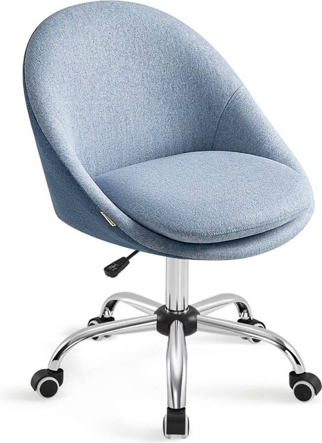 Songmics Homeoffice stoel draaistoel bureaustoel schuimvulling in hoogte verstelbaar voor werkkamer slaapkamer blauw