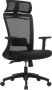Songmics Bureaustoel van canvas ergonomische stoel draaibare zitting met kleerhanger rugleuning kantelbaar tot 120° in hoogte verstelbaar zwart - Thumbnail 1