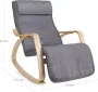 ZAZA Home Fauteuil schommelstoel relax stoel imitatie linnen grijs LYY11G - Thumbnail 1