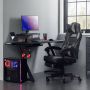 Songmics Gaming chair bureaustoel met voetsteun bureaustoel met hoofdsteun en lendenkussen in hoogte verstelbaar ergonomisch 90-135° kantelhoek tot 150 kg draagvermogen zwart-grijs - Thumbnail 2