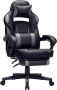 SONGMICS Gaming chair bureaustoel met voetsteun bureaustoel met hoofdsteun en lendenkussen in hoogte verstelbaar ergonomisch 90-135° kantelhoek tot 150 kg draagvermogen zwart-grijs OBG073B03 - Thumbnail 1