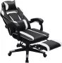 SONGMICS Gaming chair bureaustoel met voetsteun bureaustoel met hoofdsteun en lendenkussen in hoogte verstelbaar ergonomisch 90-135° kantelhoek tot 150 kg draagvermogen zwart-grijs OBG073B03 - Thumbnail 3