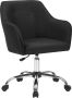 Songmics Homeoffice stoel draaistoel bureaustoel in hoogte verstelbaar tot 110 kg belastbaar ademende stof voor werkkamer slaapkamer zwart - Thumbnail 2
