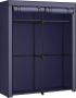 Songmics Kledingkast garderobe met 2 kledingstangen kledingopslag stoffen kast kledingrek opvouwbaar kleedkamer slaapkamer 43 x 140 x 174 cm donkerblauw - Thumbnail 1