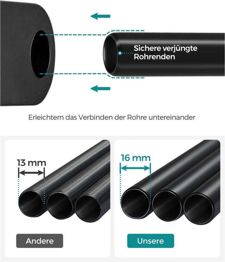 Songmics Kledingkast met 2 kledingstangen