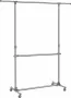 Songmics kledingrek -Kledingrek met wieltjes in hoogte verstelbaar van 113 tot 198 cm roestvrij staal geplateerde buizen LLR401 - Thumbnail 2