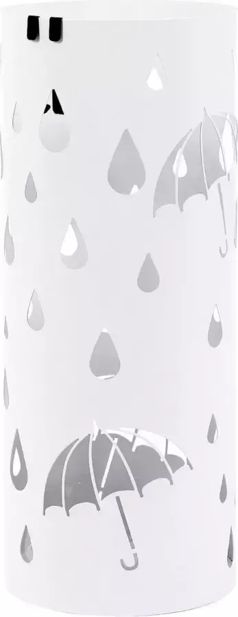 Songmics Metalen Paraplubak Met Regenmotief Paraplustandaard Met Anti-Lek Bak Paraplumand