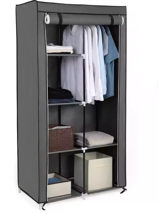Songmics Nancy's Garderobekast Opvouwbare Kledingkasten Garderobekast Opvouwbaar Grijs - Foto 2