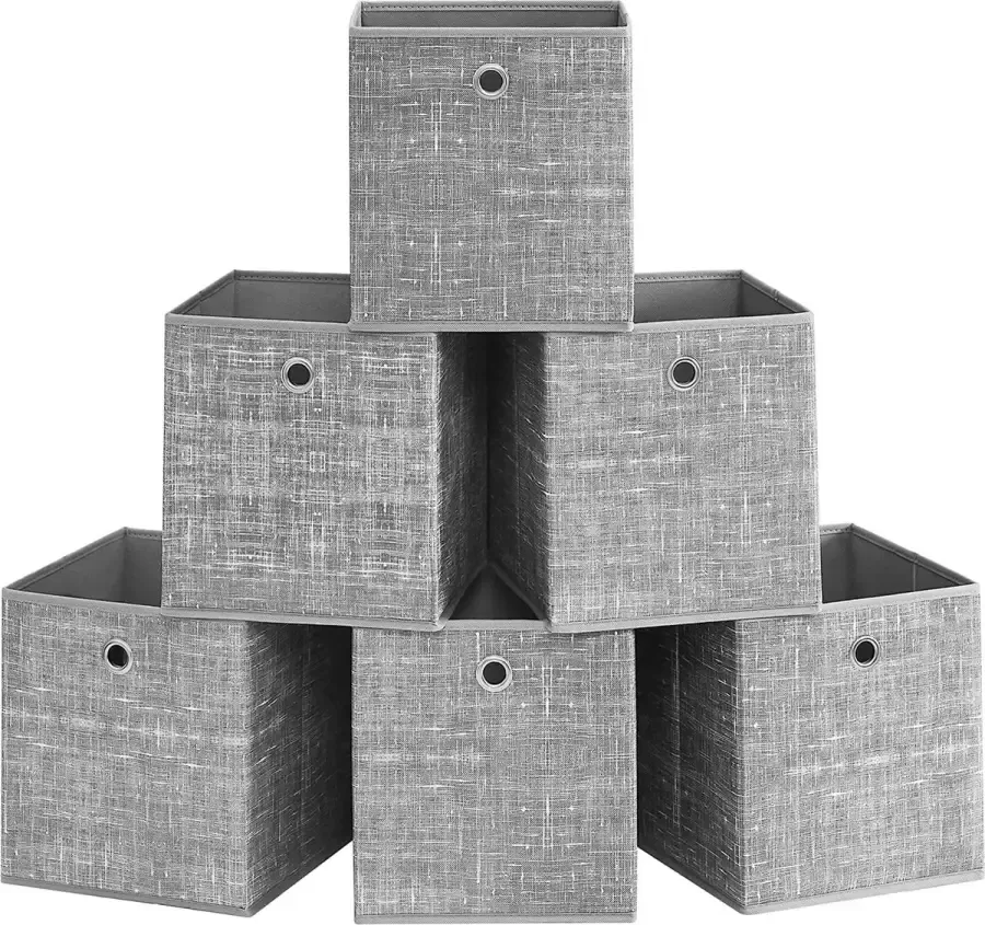 Songmics Opbergdozen voor ondergoed lade-organizer opbergsysteem voor kledingkast opvouwbaar voor beha's ondergoed sokken stropdassen vouwdoos doos stoffen set van 4 grijs RUS04GY