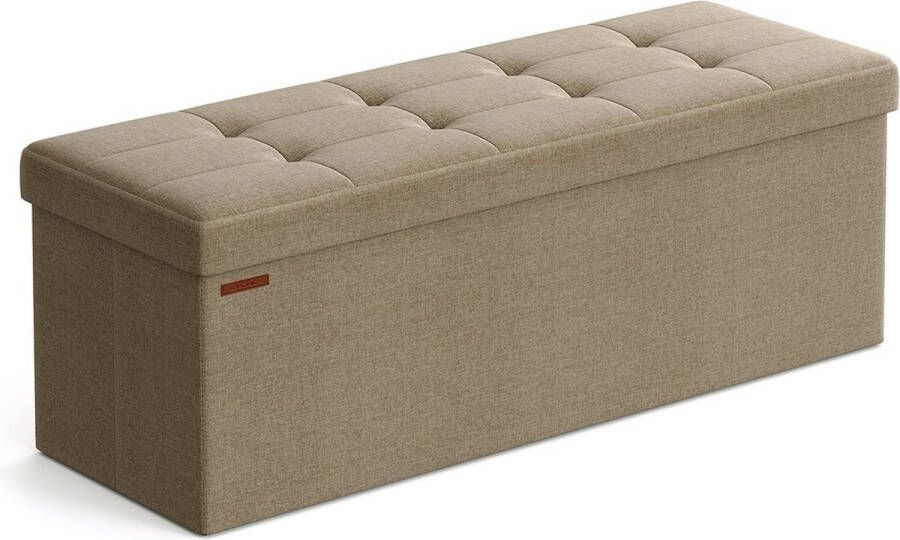Songmics Opvouwbare Bank met Opbergruimte in Licht Taupe