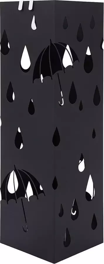 Songmics Parapluhouder Metaal Regenmotief Zwart