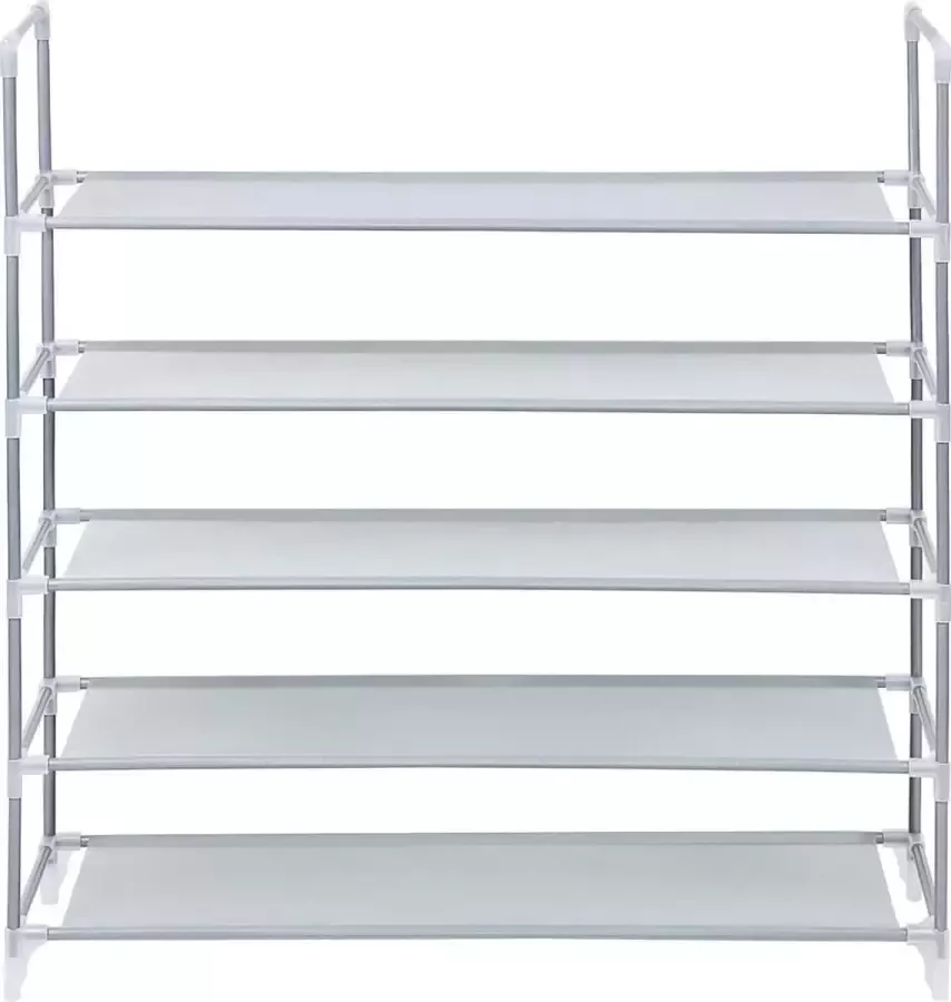 Songmics Schoenenrek met 5 lagen Metaal Stof Grijs