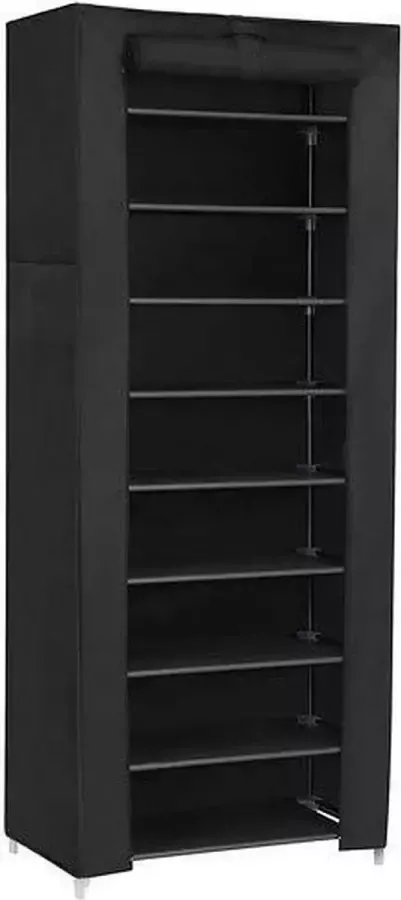 Songmics Nancy's Schoenenrek – Schoenenkast – Voor 27 Paar Schoenen – 10 Niveaus Opbergruimte Zwart