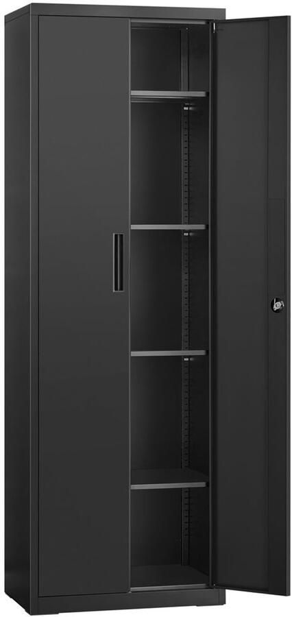 Songmics Archiefkast – Kantoorkast – 40 x 60 x 180 cm – Staal – Zwart