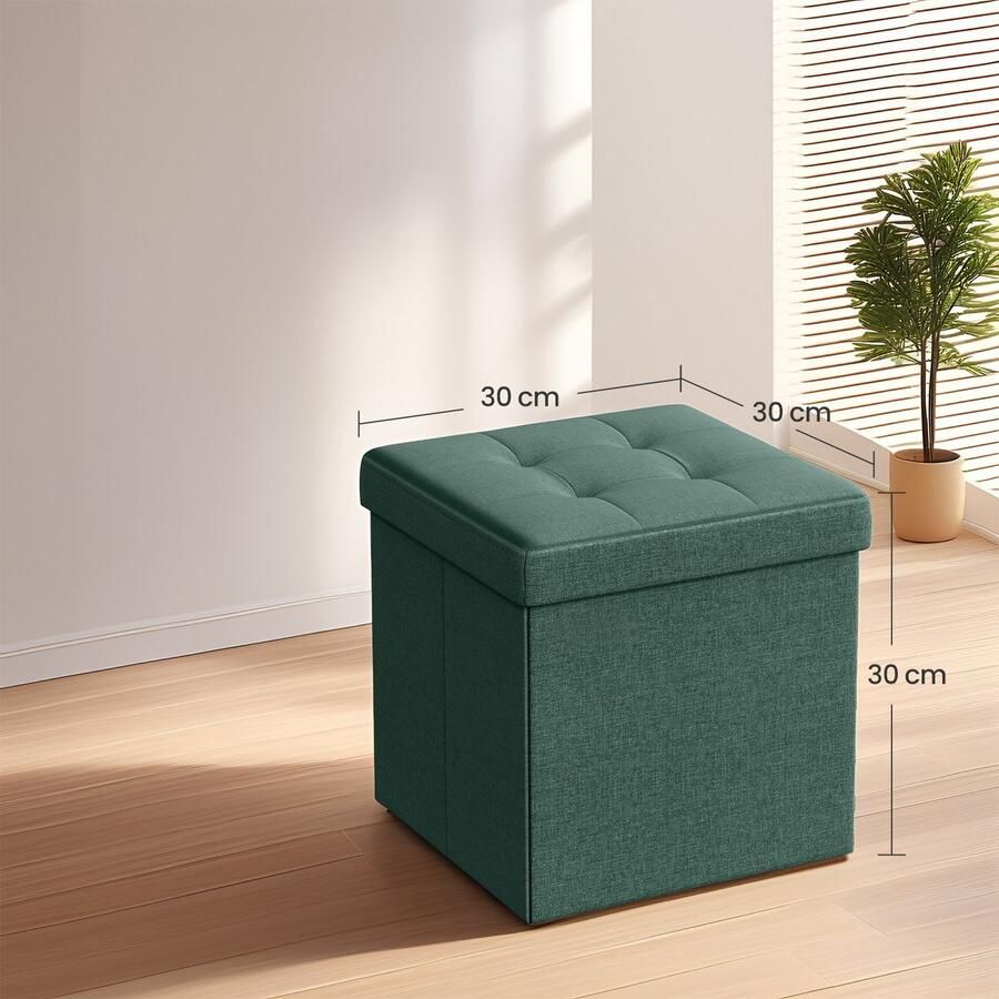 Songmics Bank – 30 cm – Met Opbergruimte – Opklapbare Zitkist – Multifunctioneel