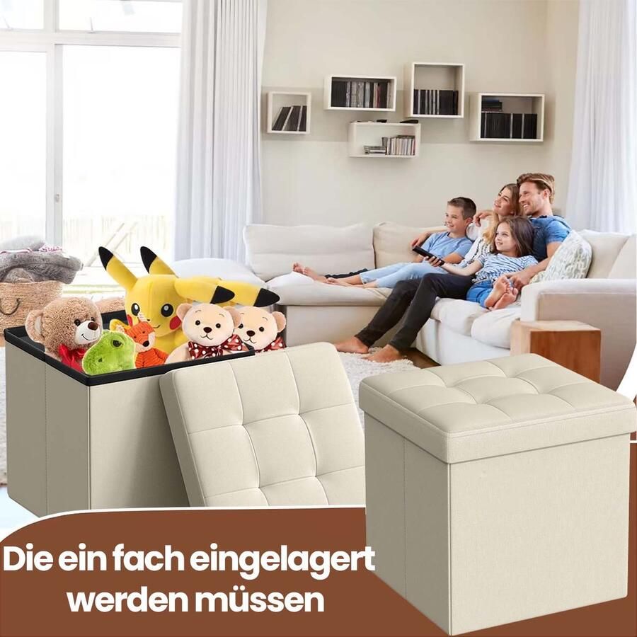 Songmics Bank – 30 cm – Met Opbergruimte – Opklapbare Zitkist – Praktische Oplossing