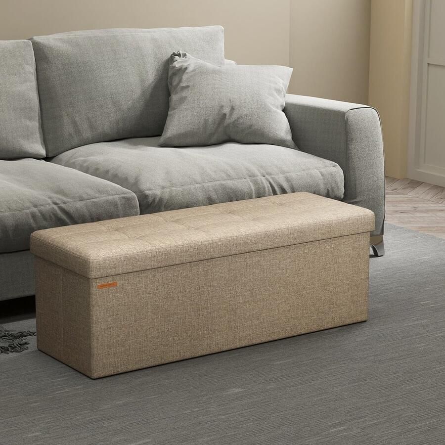 Songmics Bank met Opbergruimte 38 x 110 x 38 cm Zitkist – Klassiek Model