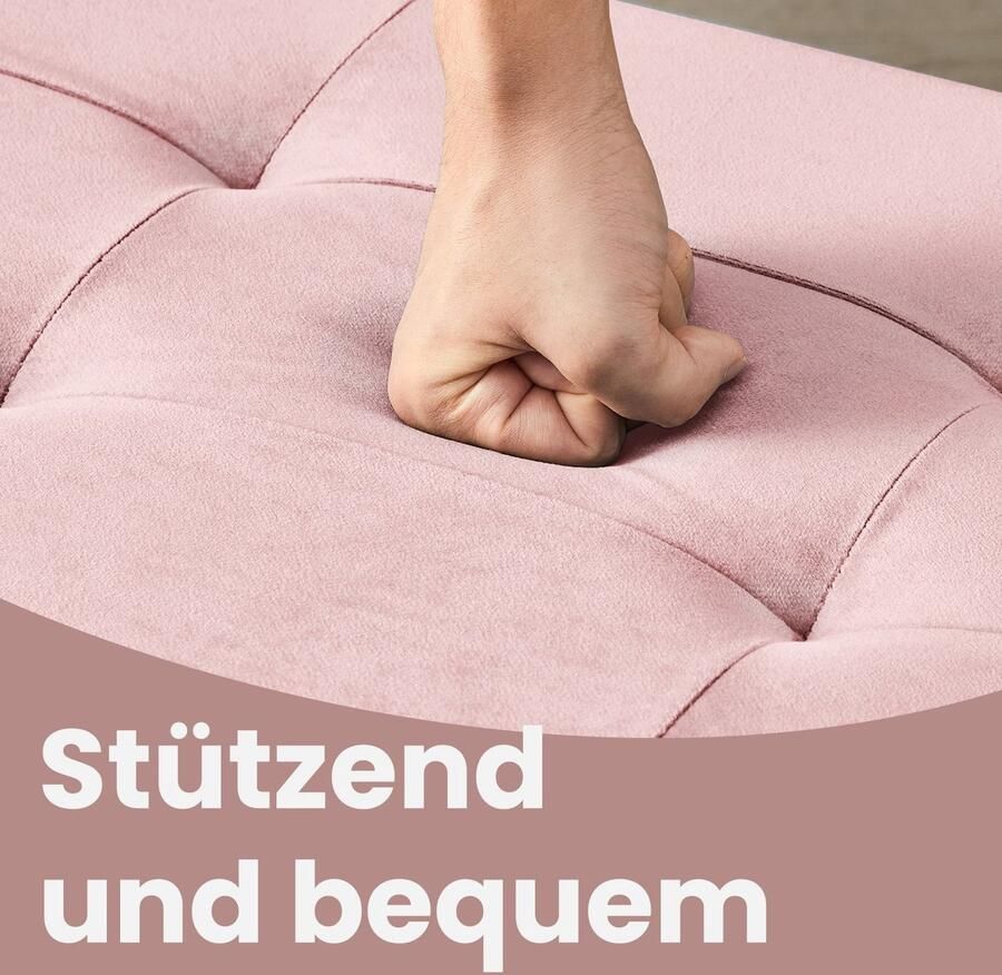 Songmics Bank – Met Opbergruimte – Fluweel – 38 x 76 x 38 cm – Opklapbare Zitkist